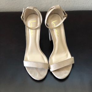 Lulu’s cream ankle strap heels